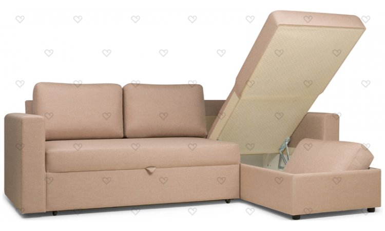 Фишер бежевый угловой диван