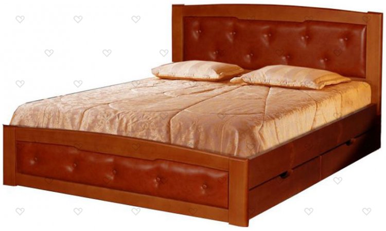 Ариэль-2 кровать с кожаными вставками