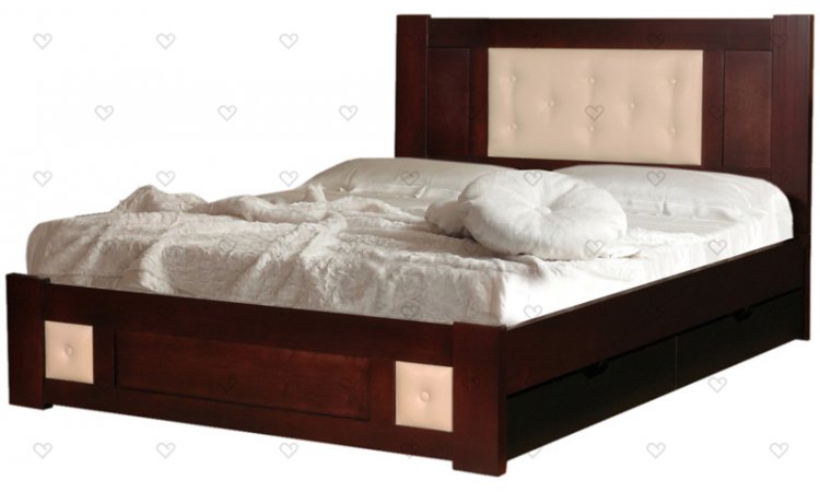 Лион-2 (кожаные вставки) кровать