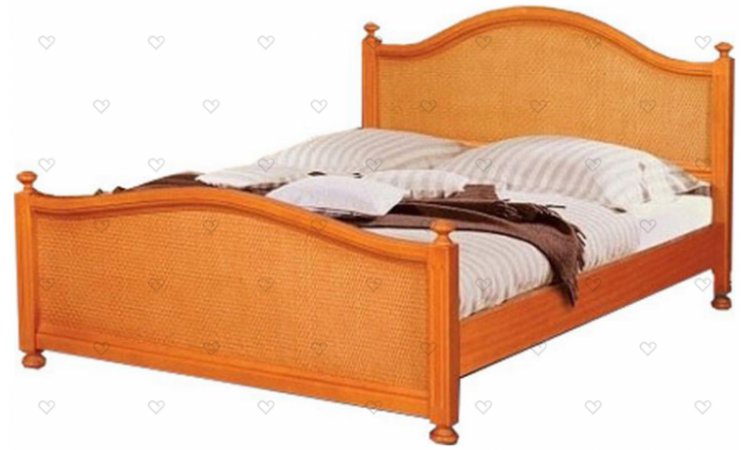 Вилия 1.1 кровать двуспальная с ротангом