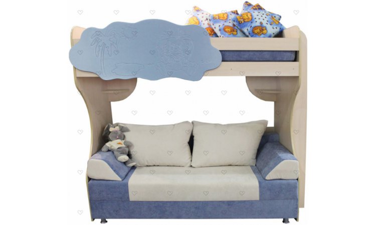 Детская двухъярусная кровать с диваном еврокнижка МХ