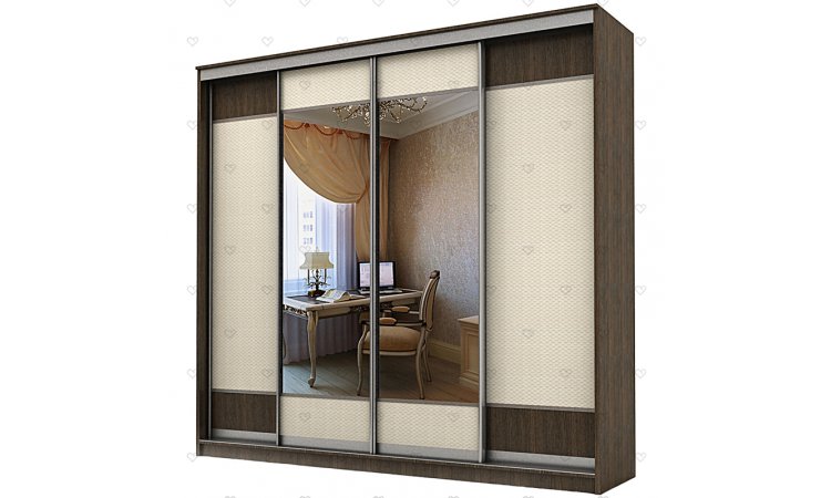 Шкаф-купе Неаполь-24 с ротангом