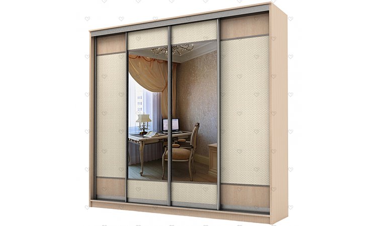 Шкаф-купе Неаполь-24 с ротангом