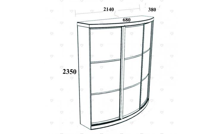 Верона-4 шкаф-купе радиусный