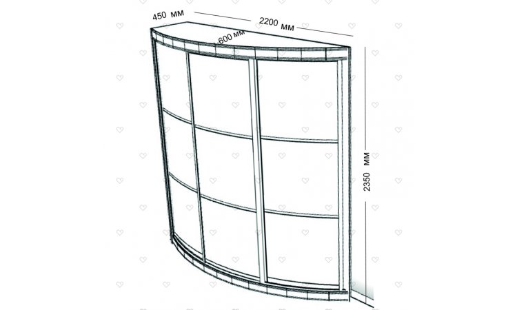 Радион-Рио шкаф-купе радиусный